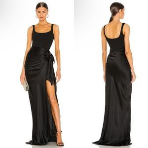Cinq a Sept Marian Draped Gown Silk Black size 2 NEW! New with tags!